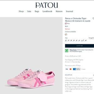 ONITSUKA TIGER x PATOU size 40.5 PINK never worn